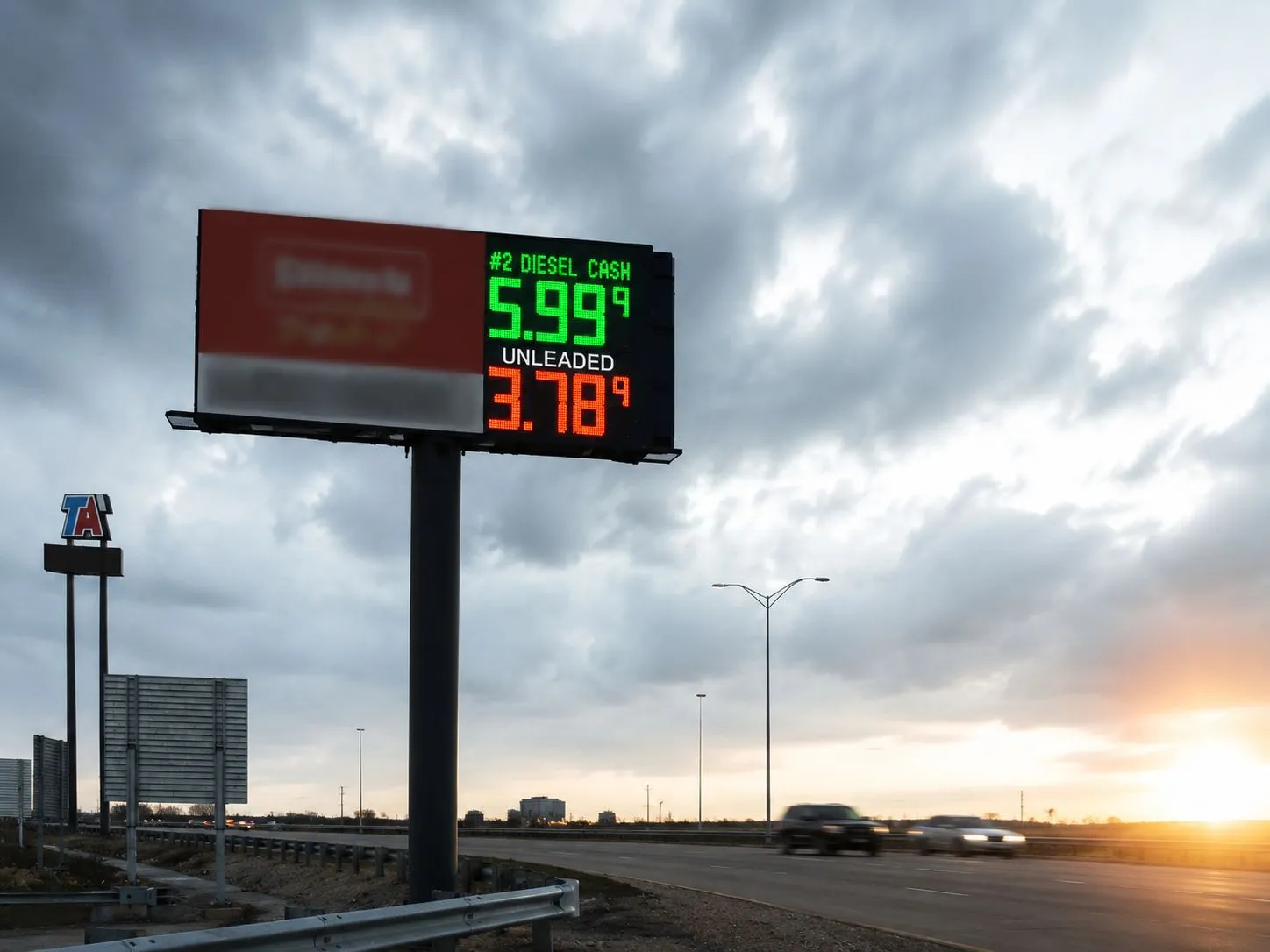 Diesel fuel pump at a New Jersey truck stop — higher fuel prices across the supply chain